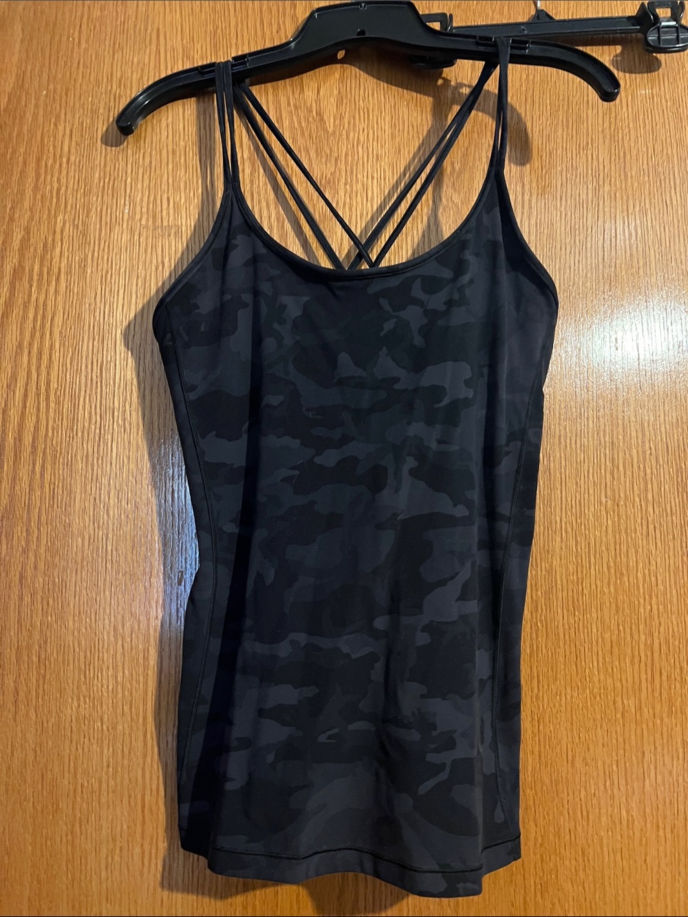 lululemon athletica Black Camo Strappy Workout Tank